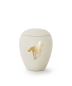 Preview: Urne creme mit erhabenen goldenen Pferderelief (1,5 ltr.)