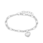 Preview: Edelstahl-Armband mit 1 Herzanhänger