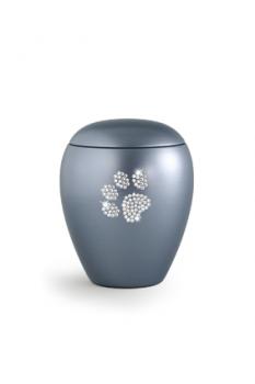 Keramik-Urne mit Pfotenmotiv 2,8 Liter rosa