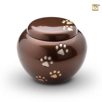 Messingurne Braun mit Pfotenabdrücken (1 ltr.)