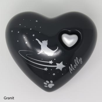 Preview: Keramik-Herz Katze "Sternenfänger"