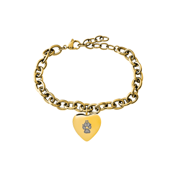 Edelstahl-Armband mit Herz-Anhänger, vergoldet 1413G