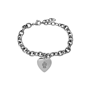 Edelstahl-Armband mit Herz-Anhänger 1413W