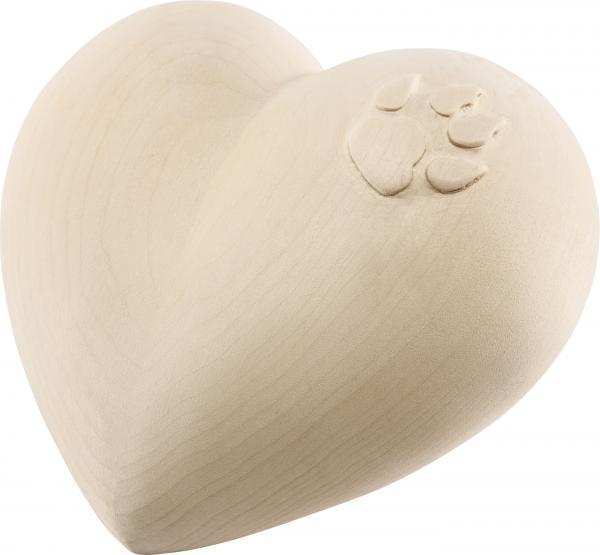 Lindenholz Herzurne mit Hundepfote (1-1,5 ltr.)