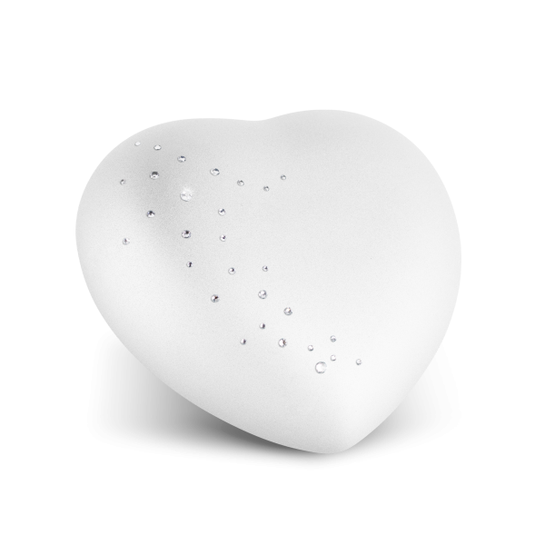 Keramik-Herz weiß mit Kristall-Schweif (1,5 ltr.)