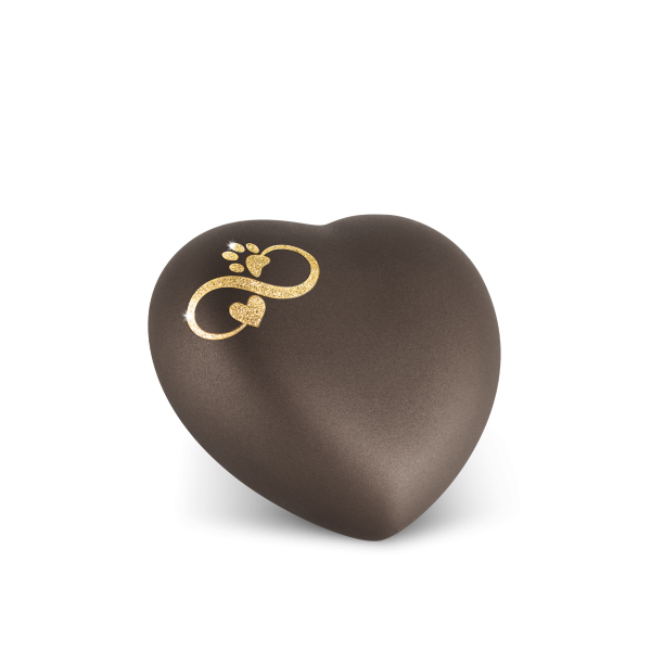 Keramik-Herz Siena mit Sparkling Motiv Infitity Herz/Pfote (0,5 ltr.)