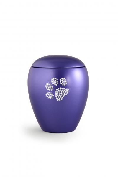 Keramik-Urne mit Pfotenmotiv 2,8 Liter rosa