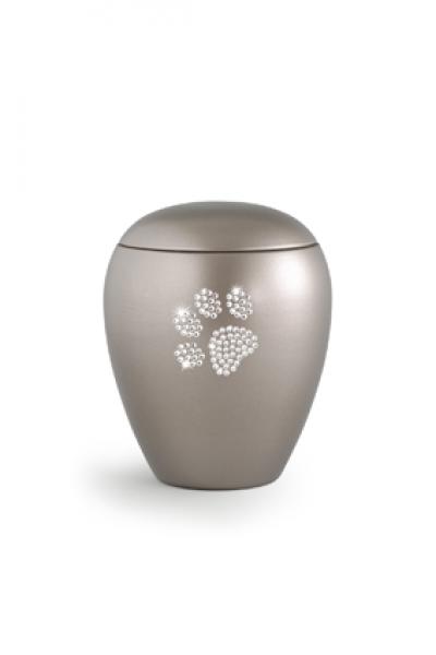 Keramik-Urne mit Pfotenmotiv 2,8 Liter rosa