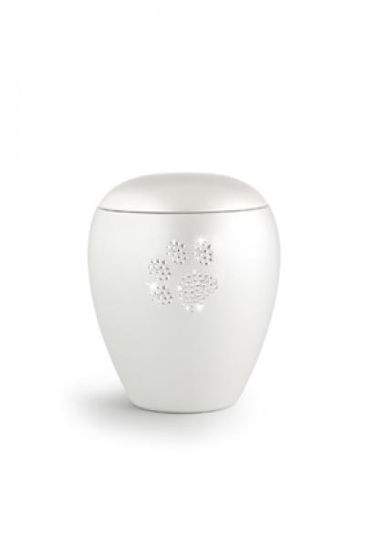 Keramik-Urne mit Pfotenmotiv 2,8 Liter rosa