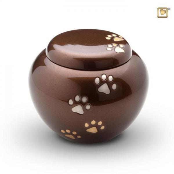 Messingurne Braun mit Pfotenabdrücken (1 ltr.)