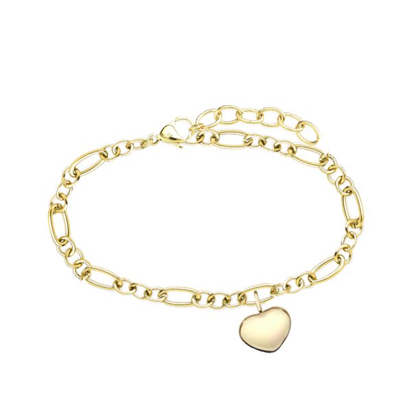 Edelstahl-Armband mit 1 Herzanhänger