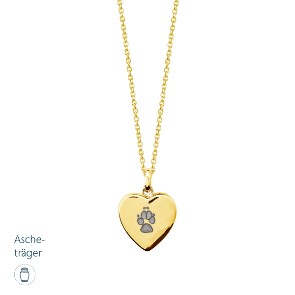 Herzanhänger Edelstahl, vergoldet 1119GP inkl. Aschekammer