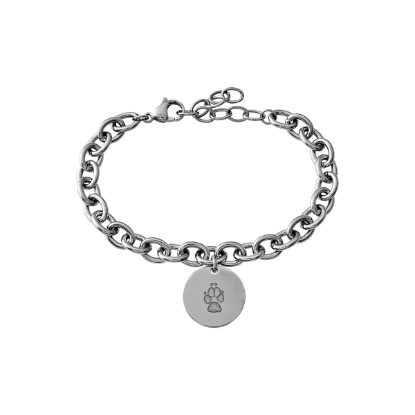 Edelstahl-Armband mit rundem Anhänger 1412W