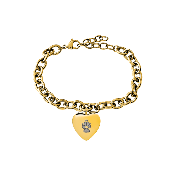 Edelstahl-Armband mit Herz-Anhänger, vergoldet 1413G