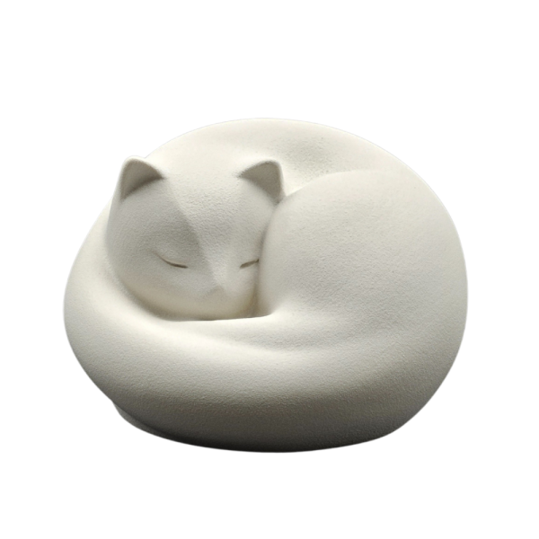 Feinsteingut-Urne schlafende Katze w/g (1,1 ltr.)