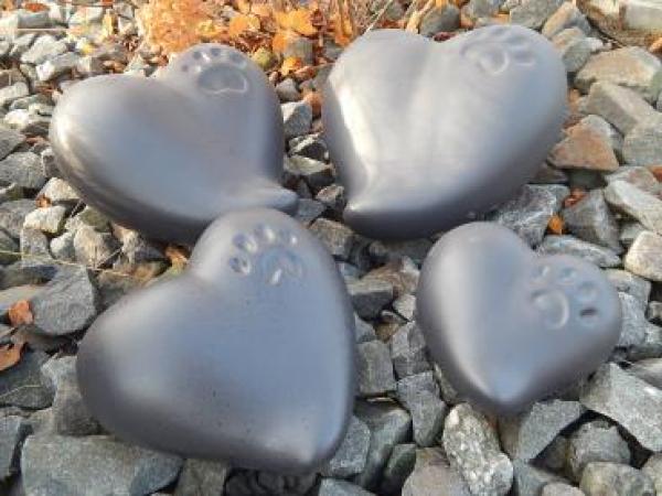 Herz mit 1 Pfote - Grau - frostsicher (2 ltr.) - Einzelstück