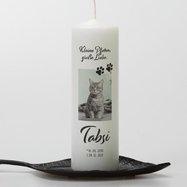 Trauerkerze mit Foto & Text